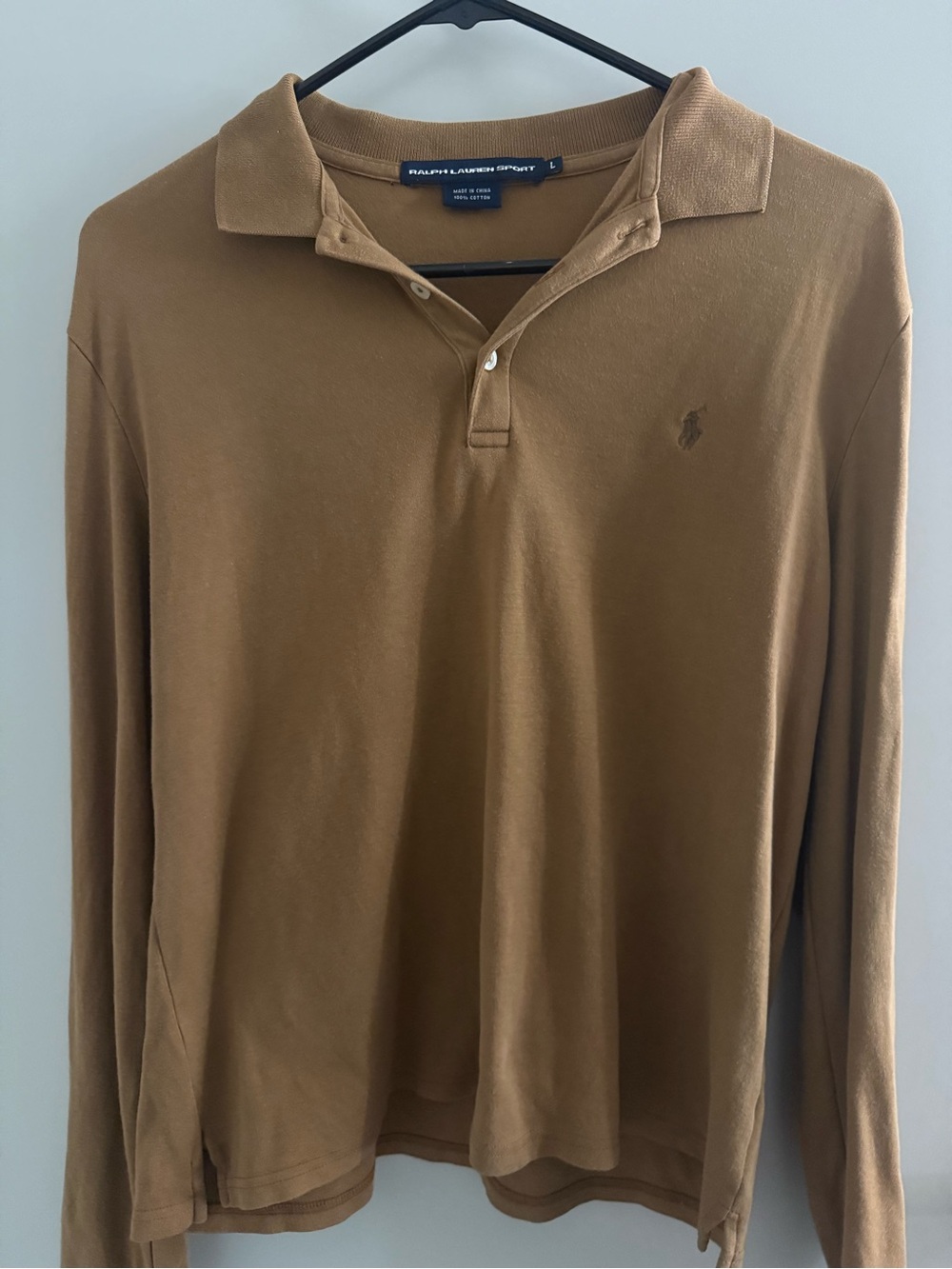 Ralph Lauren Sport Polo Long-Sleeve Polo Shirt in Brown